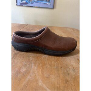 Merrell Smooth Bug Brown Mens 10 Leather Slip On Shoes Rubber Outsole Ortholite